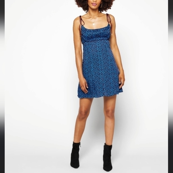 NWT Free People Kai Mini Dress in Blue Combo - Picture 2 of 9